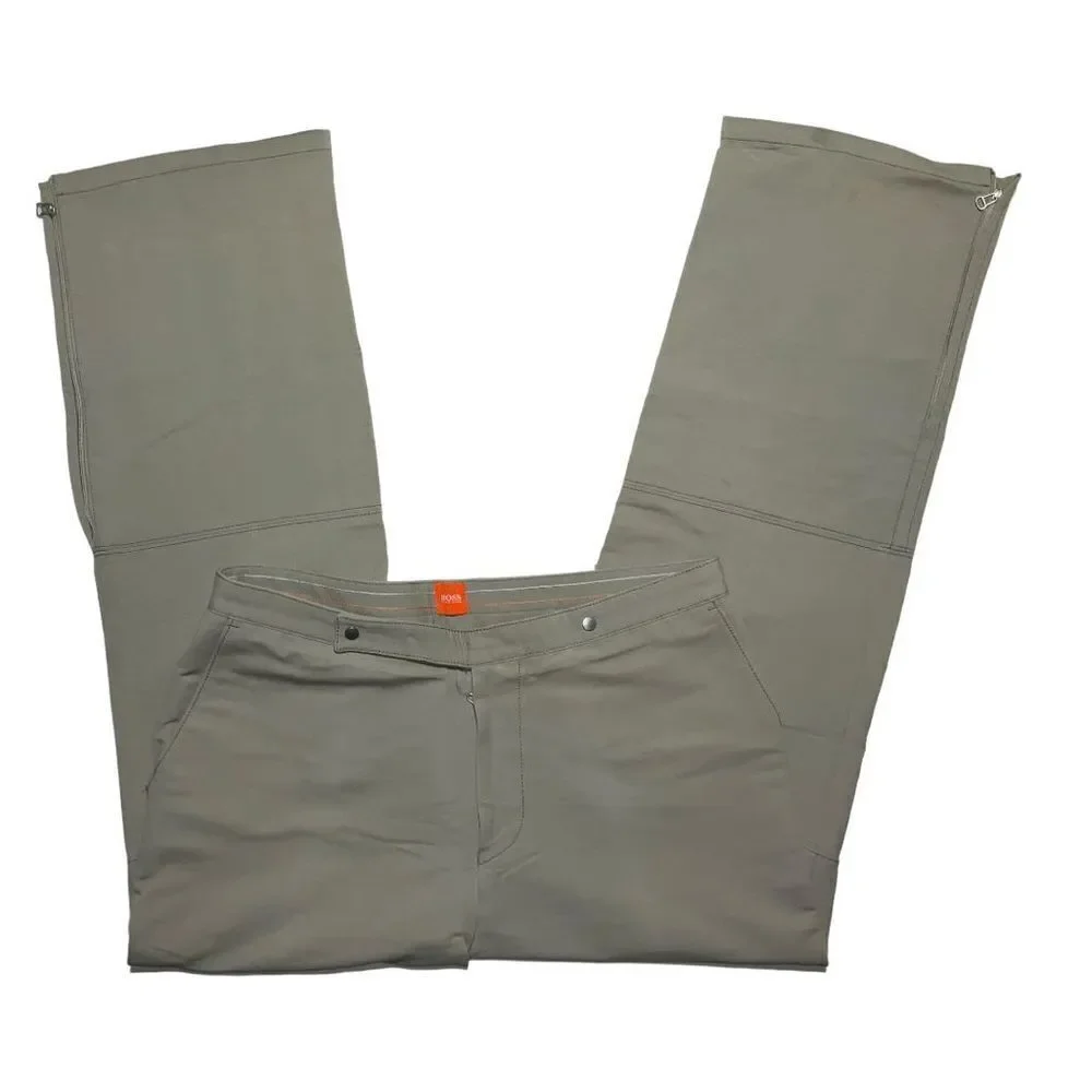 👖 HUGO BOSS Gray Stretch Flare Pants 🔘 Men’s Size 36‎ | Retro Tailored Vibe